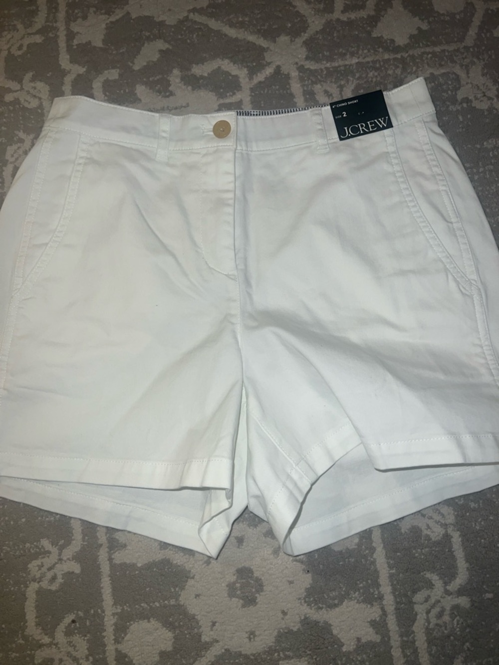 J. Crew White Cotton Chino Bermuda Shorts